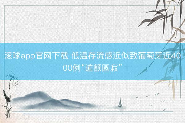 滚球app官网下载 低温存流感近似致葡萄牙近4000例“逾额圆寂”