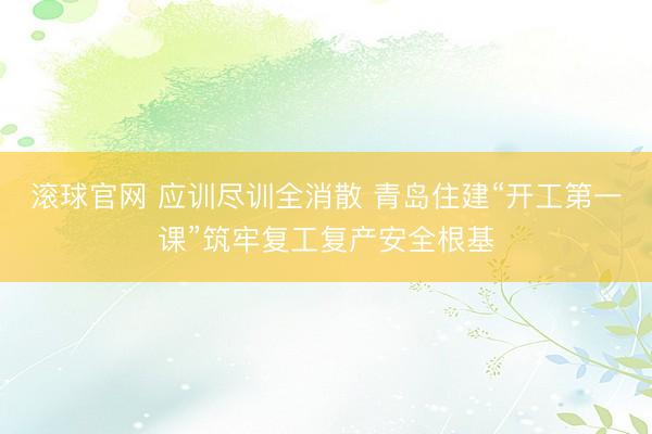 滚球官网 应训尽训全消散 青岛住建“开工第一课”筑牢复工复产安全根基