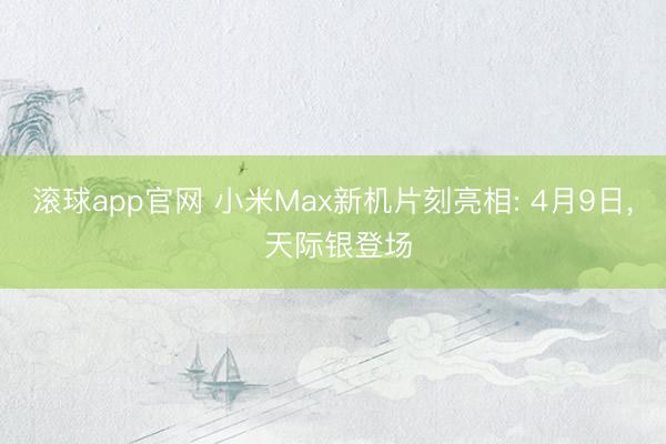 滚球app官网 小米Max新机片刻亮相: 4月9日, 天际银登场