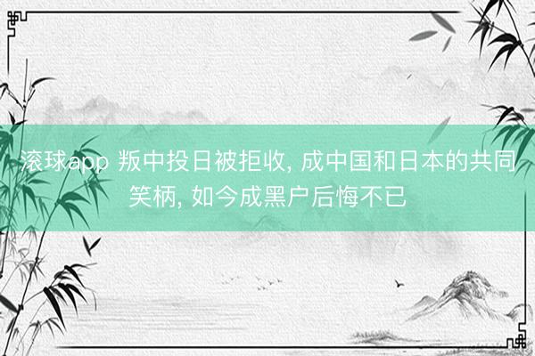 滚球app 叛中投日被拒收, 成中国和日本的共同笑柄, 如今成黑户后悔不已