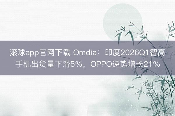 滚球app官网下载 Omdia：印度2026Q1智高手机出货量下滑5%，OPPO逆势增长21%